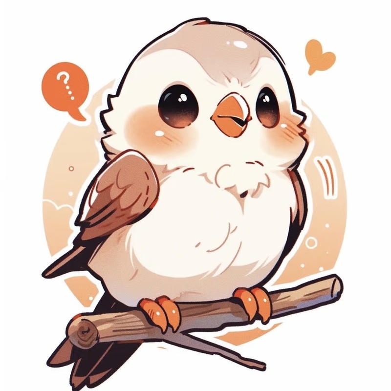 Bức hình chim chibi dễ thương theo kiểu chibi