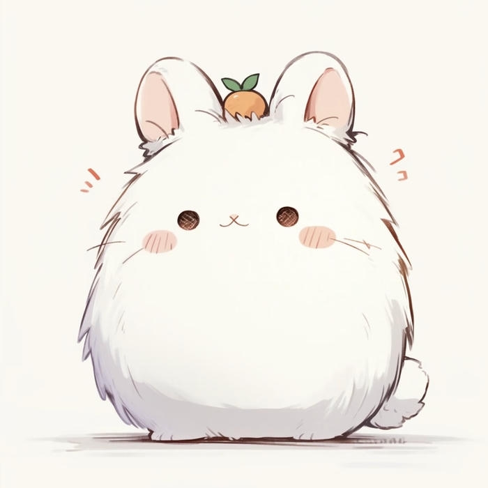 Bức hình thỏ chibi kích thước bé xíu