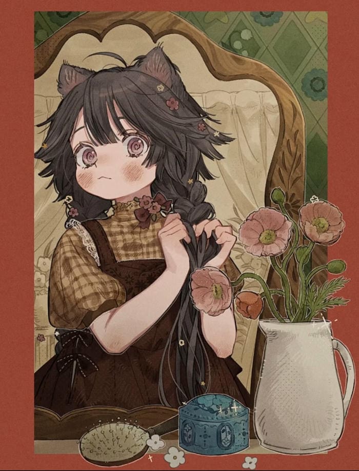 Chibi nữ cute có tai mèo cute