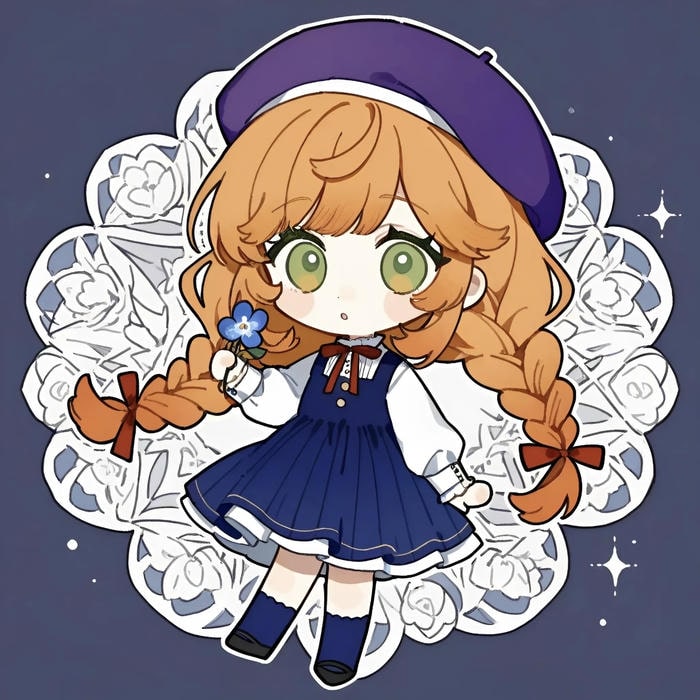 Chibi nữ dễ thương mặc đồ học sinh