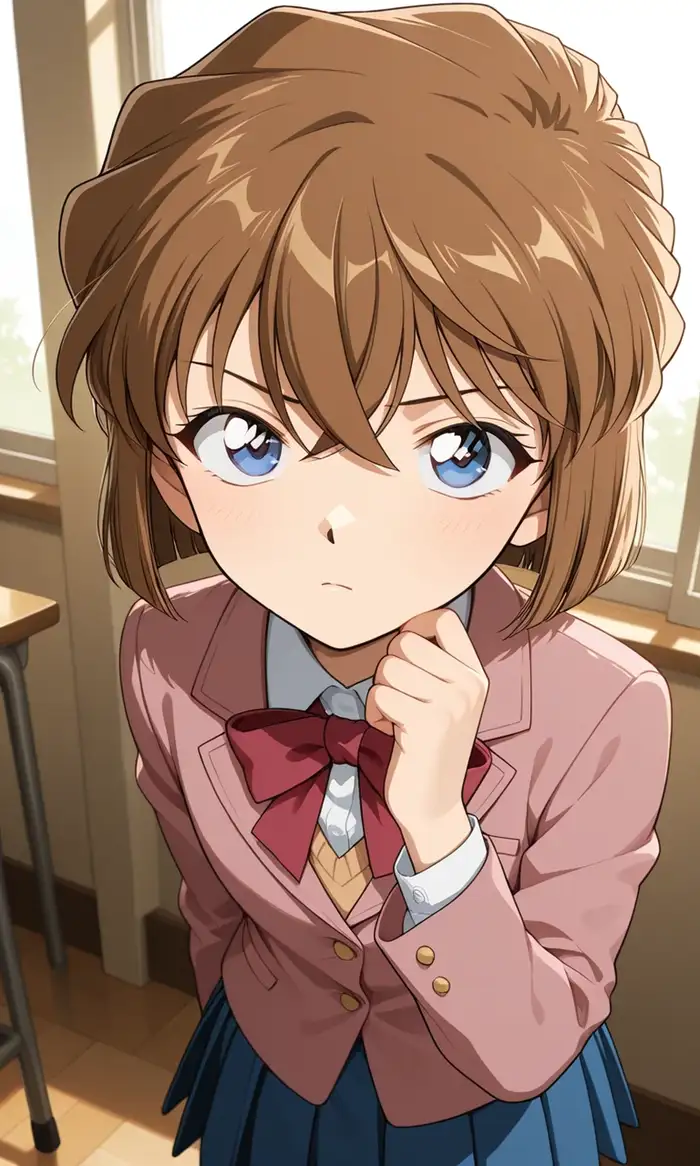 Haibara Ai tóc nâu ngắn mắt to