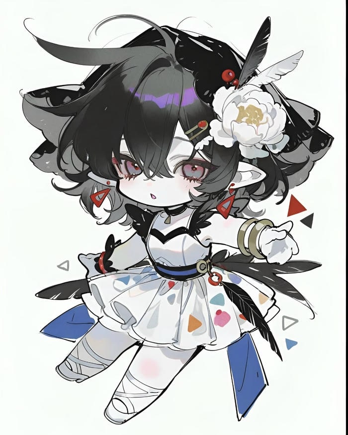 Hình ảnh nữ chibi cute ánh mắt lạnh lùng