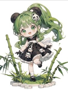 Hình anime chibi tóc xanh cực đẹp