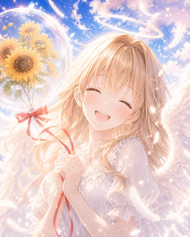 Hình anime thiên thần thuần khiết ấm áp
