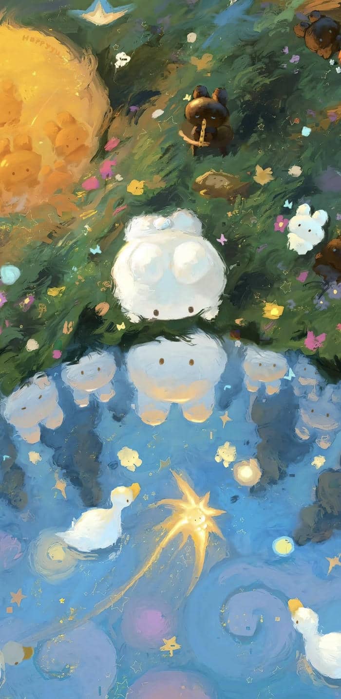 Hình nền chibi cute phù hợp cho các bạn nữ cấp hai