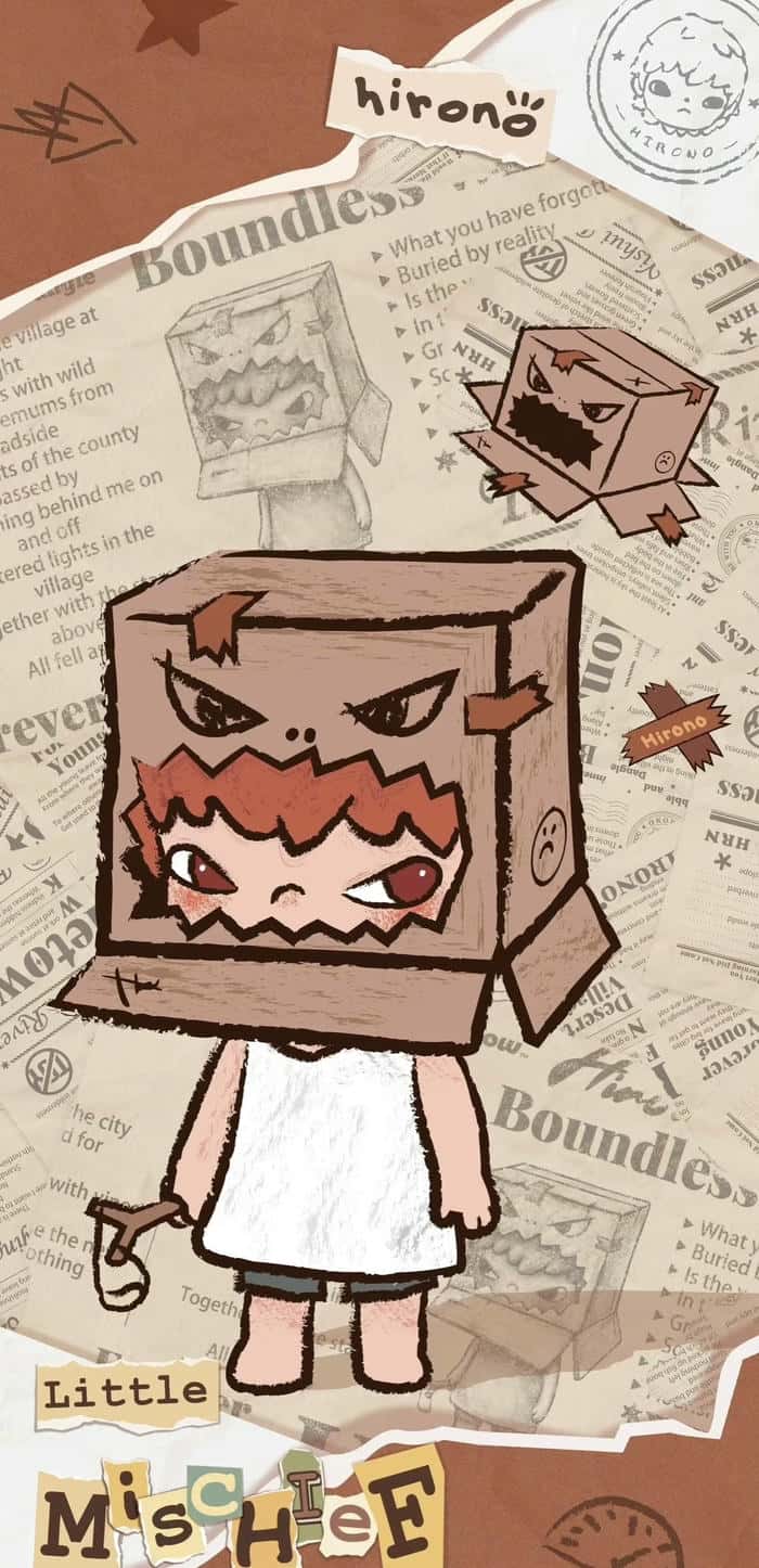 Hình nền chibi cute theo xu hướng thiết kế phẳng tối giản