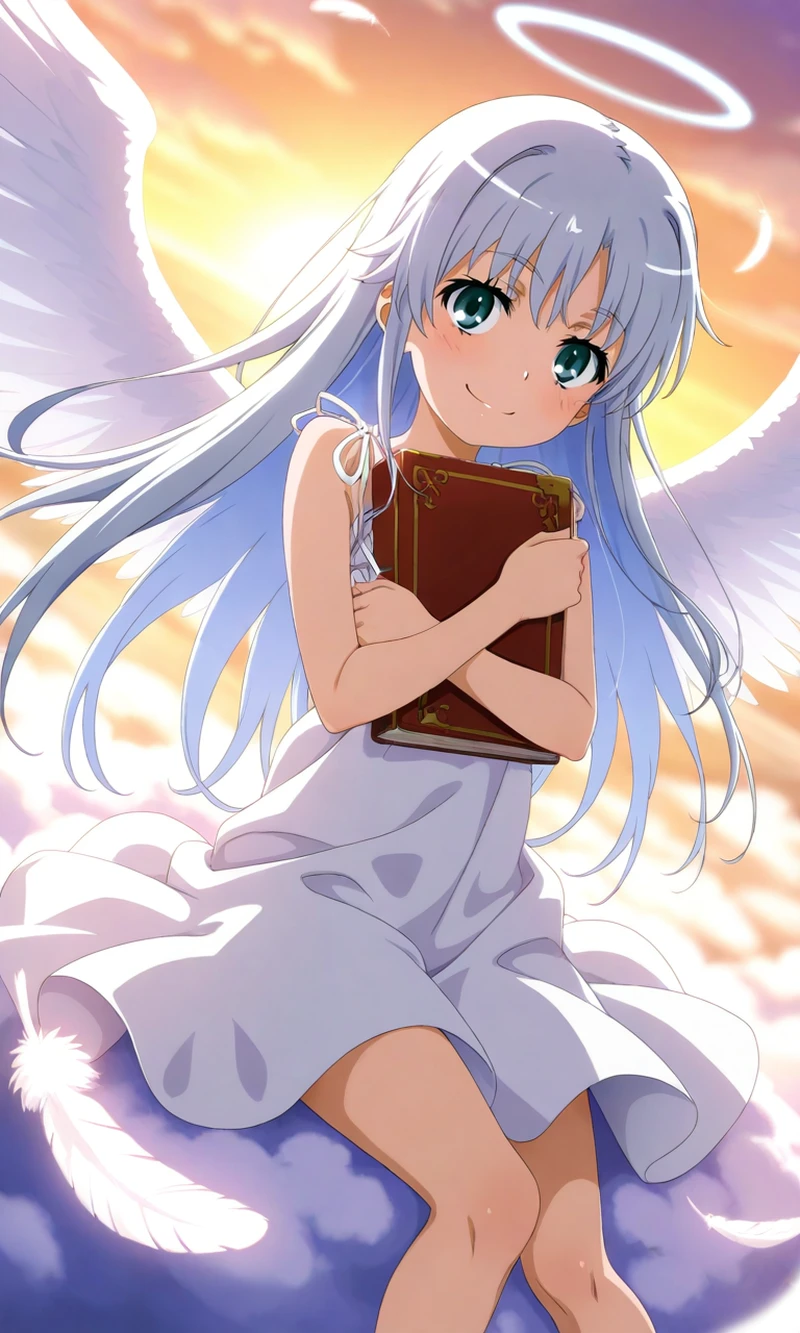 Hình thiên thần anime tươi sáng rực rỡ