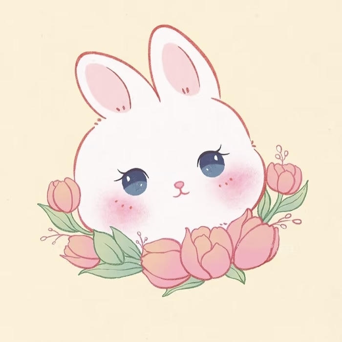 Hình thỏ chibi nét vẽ nhỏ xinh xắn