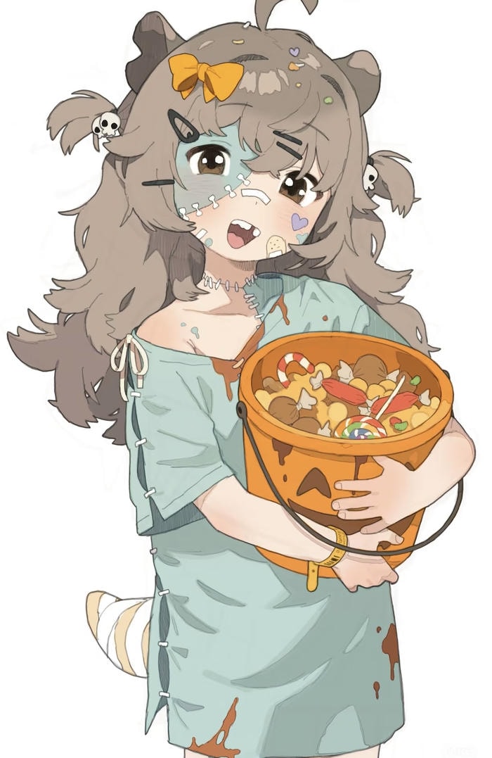 Nhân vật anime nữ chibi mặc đồ ngủ dễ thương tuyệt đối