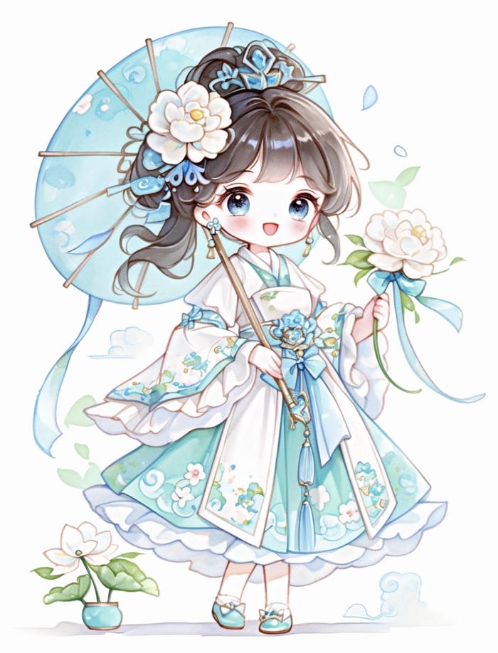 Nữ chibi mặc váy dễ thương công chúa