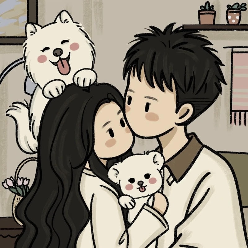 ảnh chibi đôi mặc đồ thường ngày