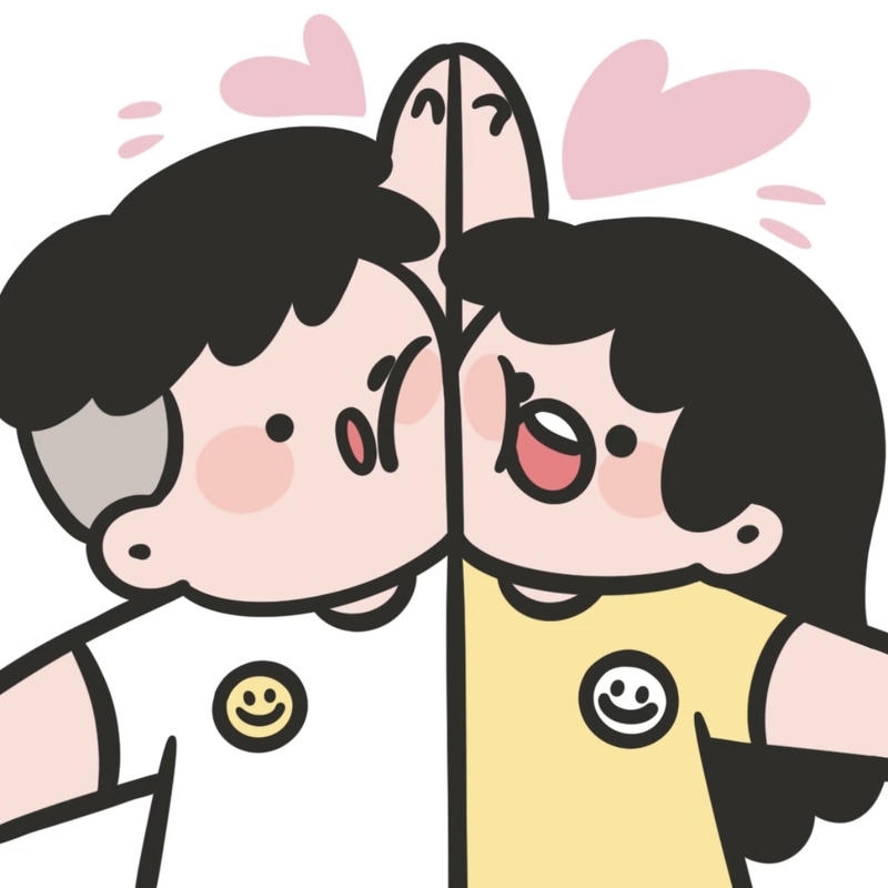 ảnh chibi đôi phong cách nhẹ nhàng