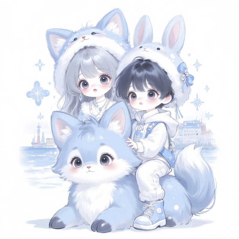 chibi cặp đôi phong cách hoạt hình dễ nhìn