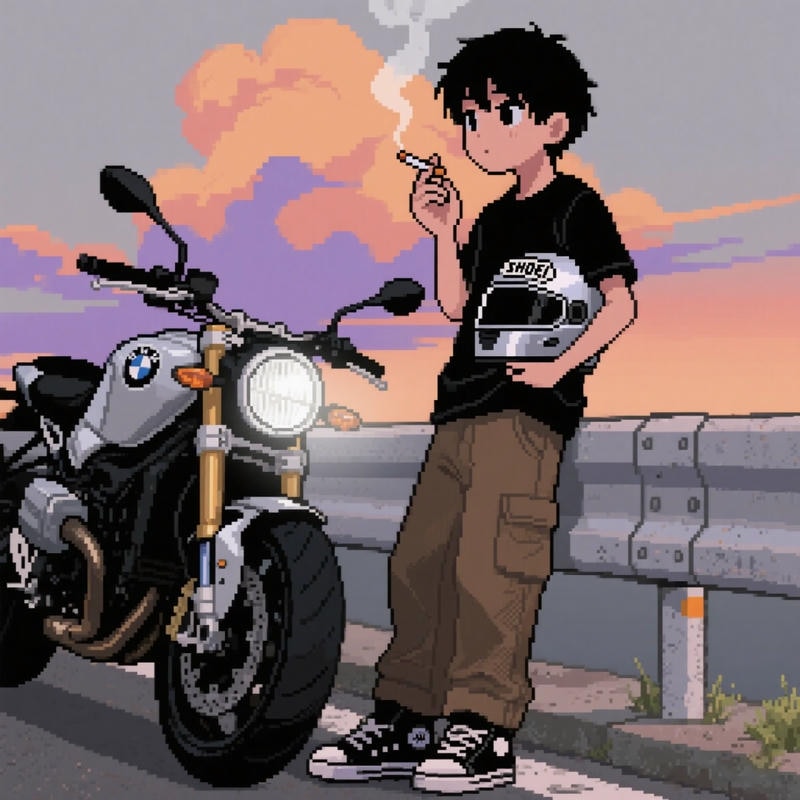 chibi nam đứng một mình vẻ lạnh lùng