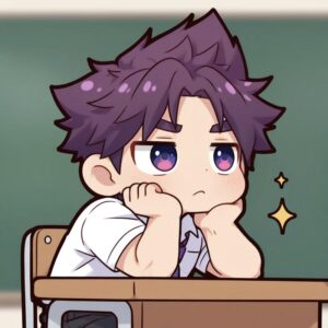 hình chibi nam đứng yên trầm mặc