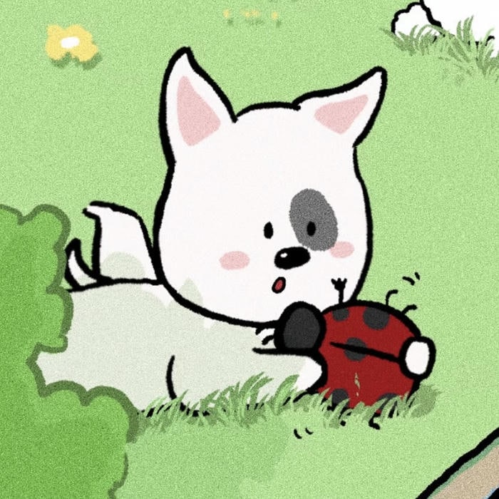 Ảnh chó chibi dễ thương mang màu sắc pastel