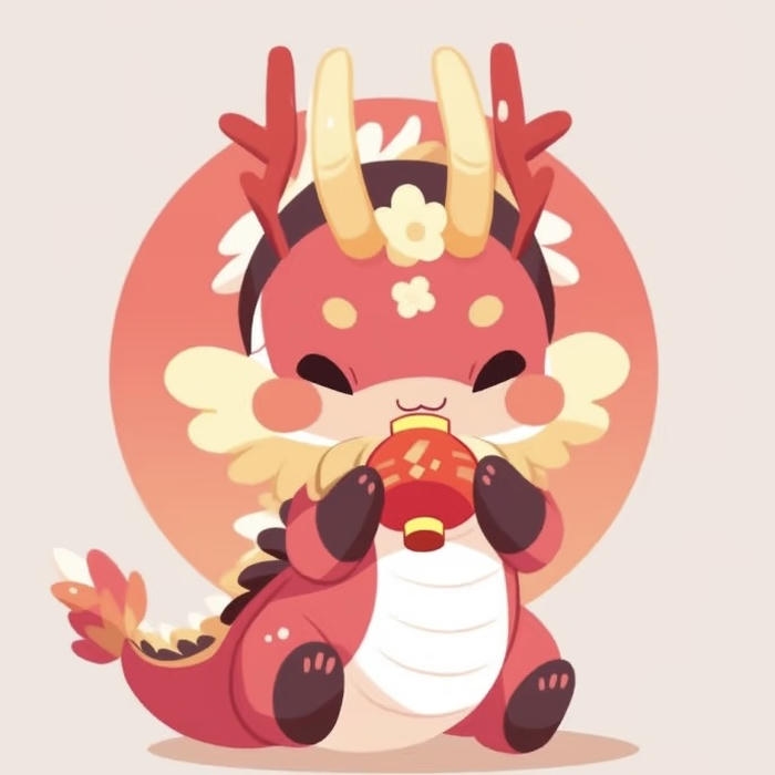 Ảnh rồng chibi mang nét hoạt kê