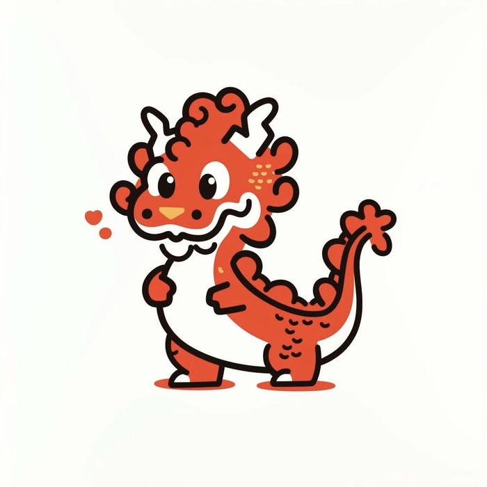 Ảnh rồng chibi mang tinh thần ngây ngô