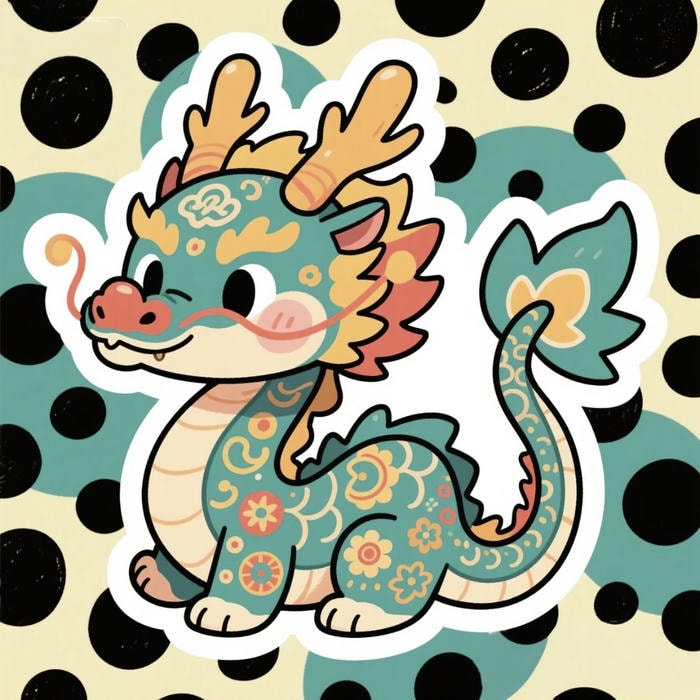 Ảnh rồng chibi thể hiện sự hồn hậu