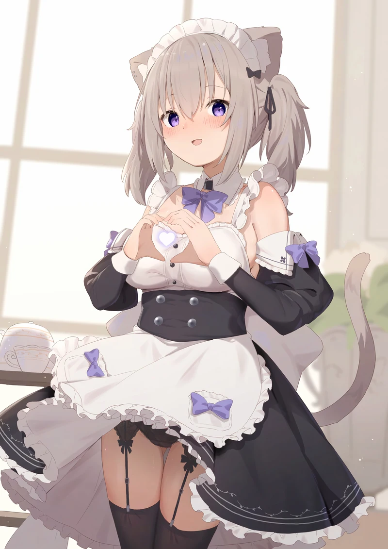 Dễ thương ngọt ngào hình gái anime mặc váy ngắn