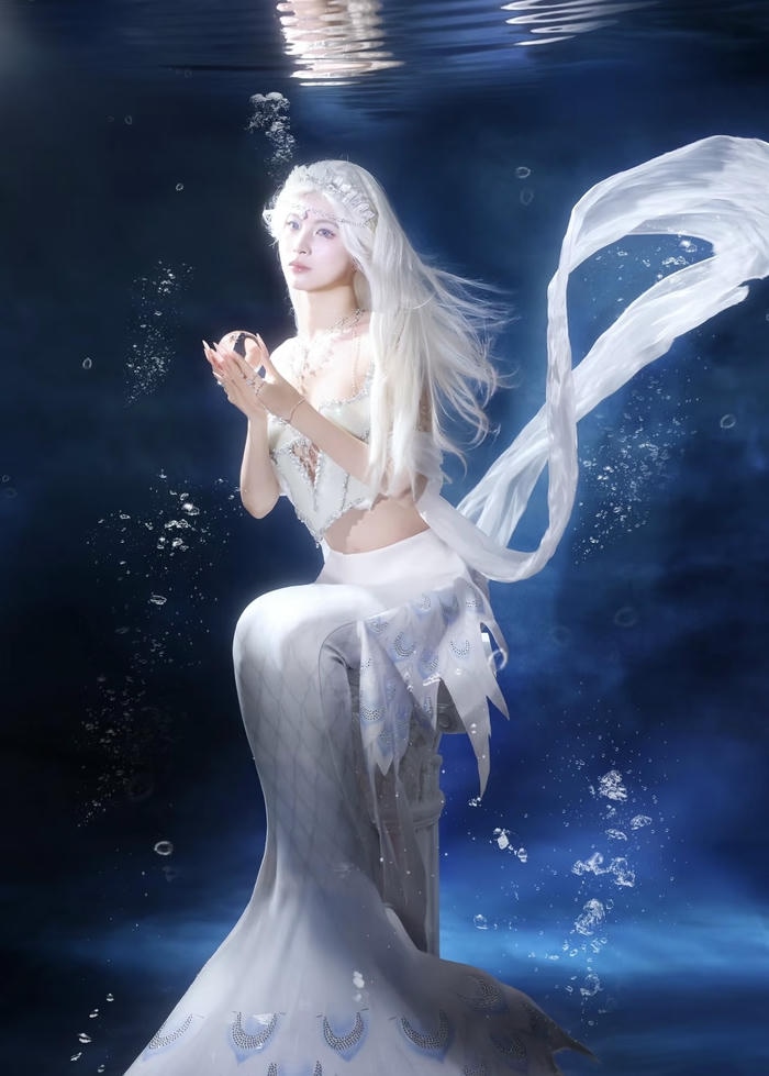 Hình ảnh cosplay nàng tiên cá hòa cùng ánh sáng lung linh