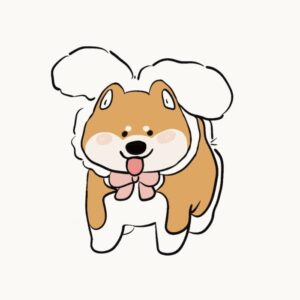 Hình chó chibi đáng yêu mang nét vẽ đơn giản