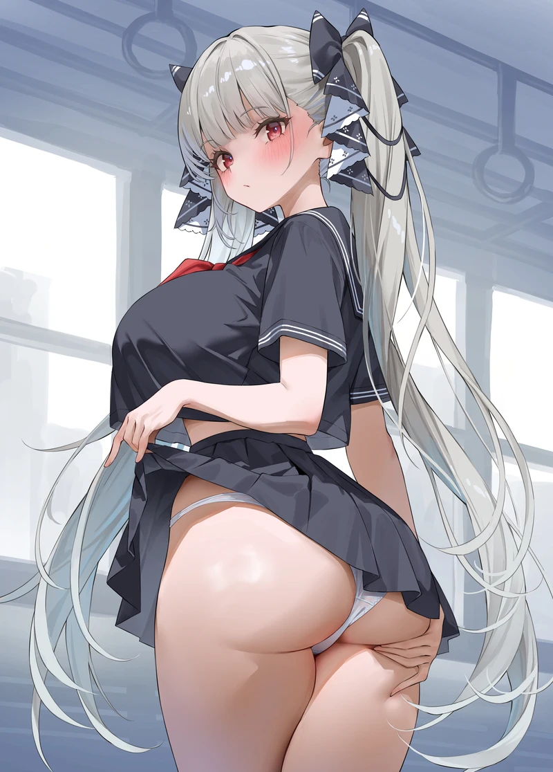 Hình gái anime mặc váy ngắn dễ thương ngọt ngào