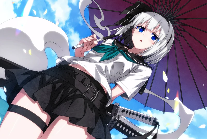 Hình gái anime mặc váy ngắn kiêu sa lộng lẫy