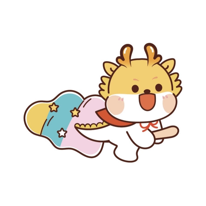 Nhân vật rồng chibi mang dáng vẻ ngây ngô