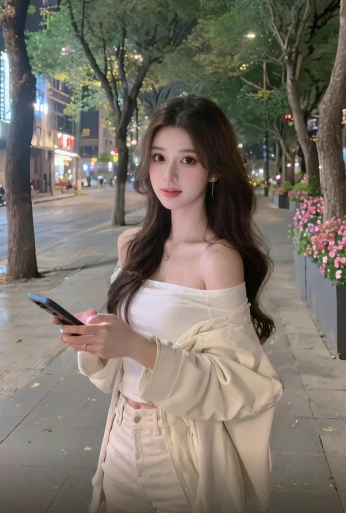 gái xinh tóc dài nét đẹp hài hòa