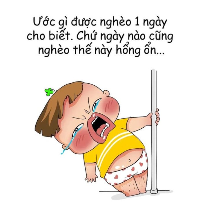 hình meme ngheo khóc ròng trong lòng