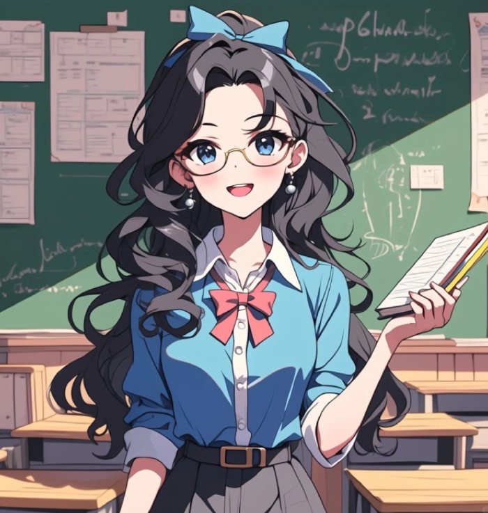 khung cảnh lớp học ảnh cô giáo anime