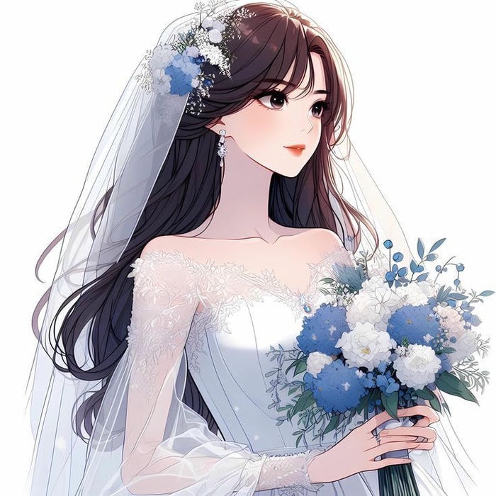 ngày cưới trong ảnh cô dâu chú rể anime đẹp