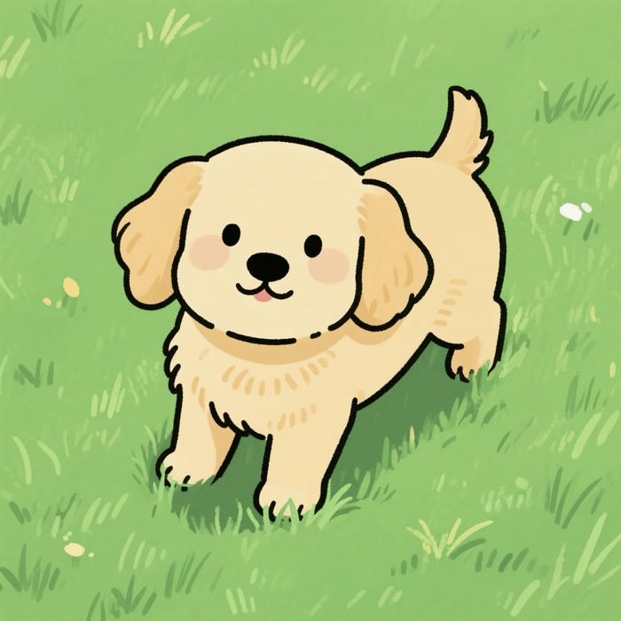 nhân vật cún con mang vẻ tinh nghịch