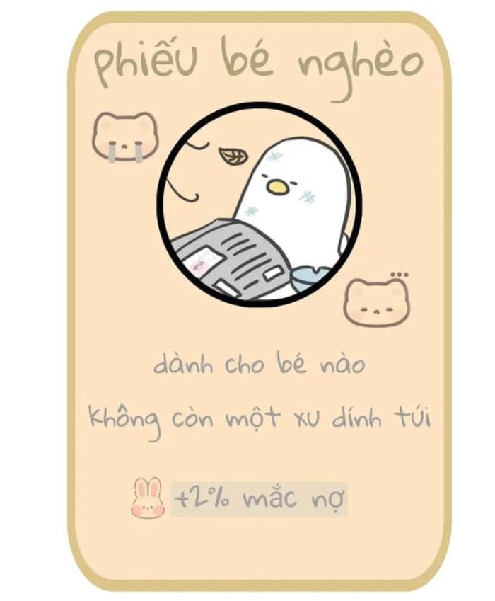 phiếu meme nghèo cho người hết tiền