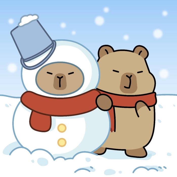 Ảnh capybara chibi biểu cảm nhẹ nhàng dễ mến