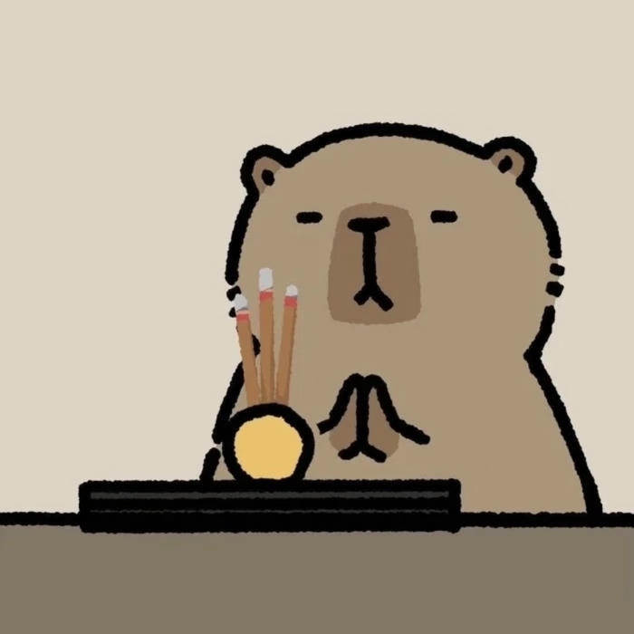 Ảnh capybara chibi đáng yêu theo kiểu đơn giản