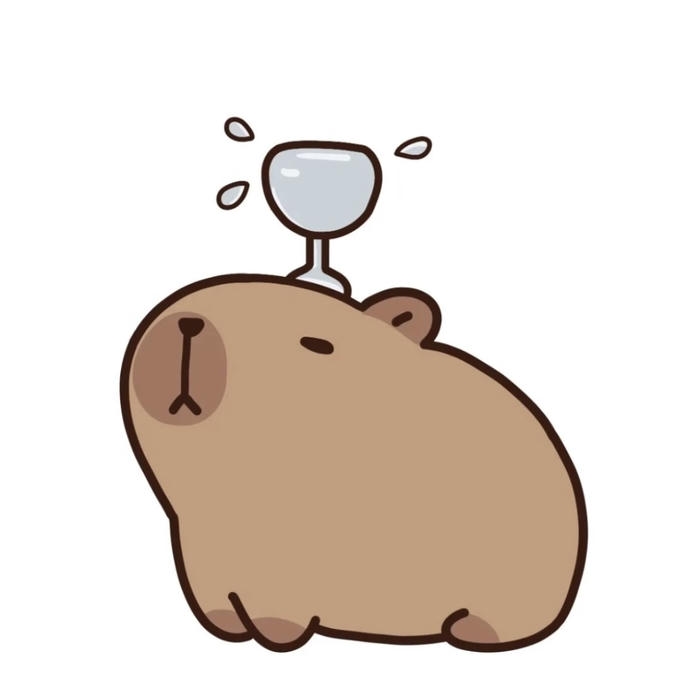 Ảnh capybara chibi đáng yêu với biểu cảm hiền