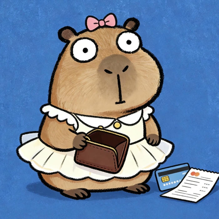 Ảnh capybara chibi dễ thương theo kiểu đơn giản