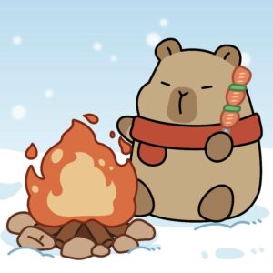 Ảnh capybara chibi gương mặt tròn nhìn dễ thương