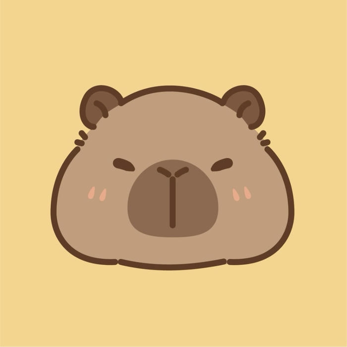 Ảnh capybara chibi tông nền tự nhiên