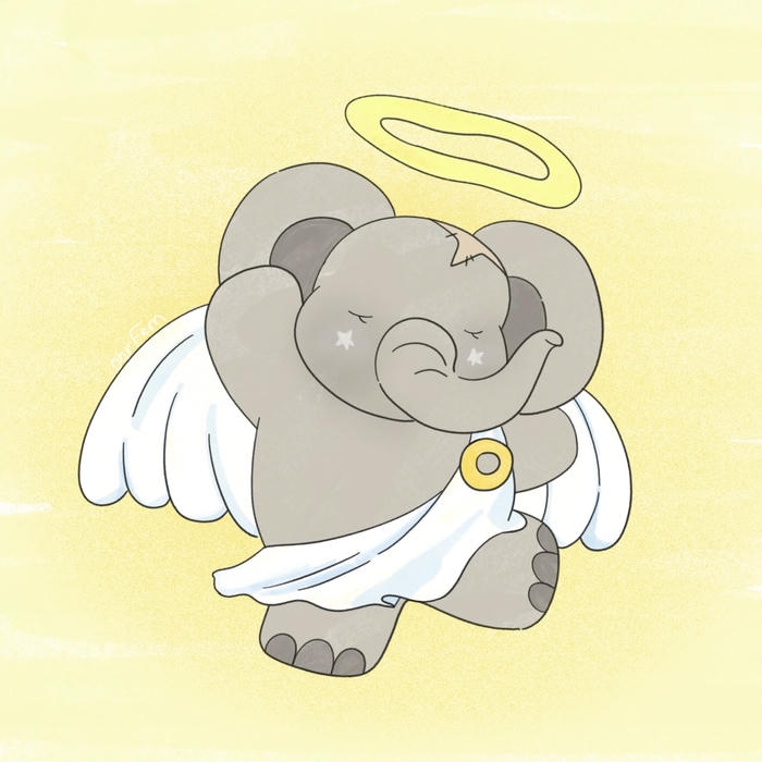 Ảnh chibi chú voi con thiên sứ