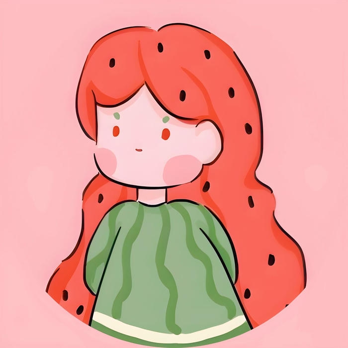 Ảnh dưa hấu chibi bé nhỏ đáng yêu