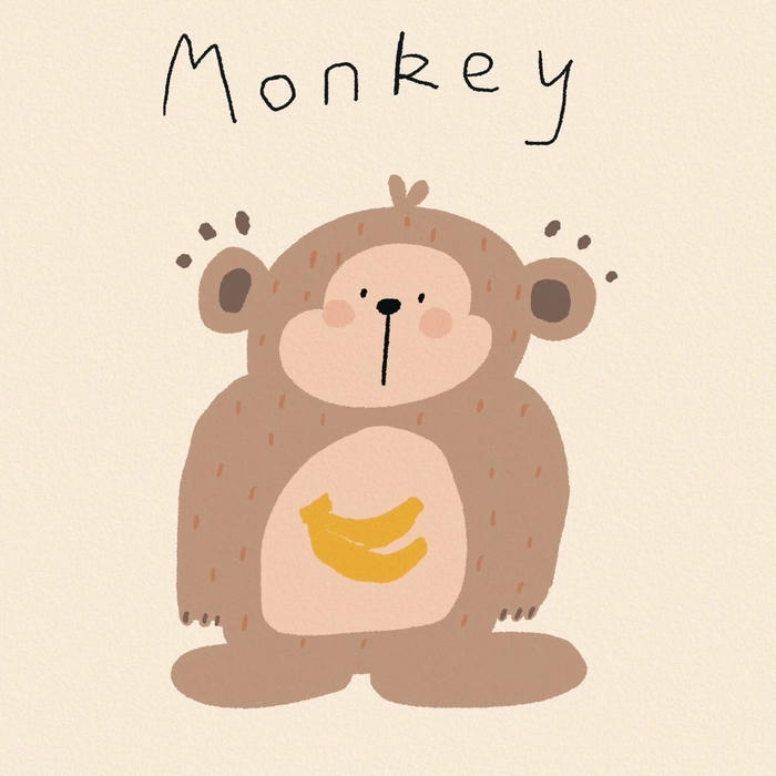 Ảnh khỉ chibi cute mang nét tinh nghịch trẻ trung