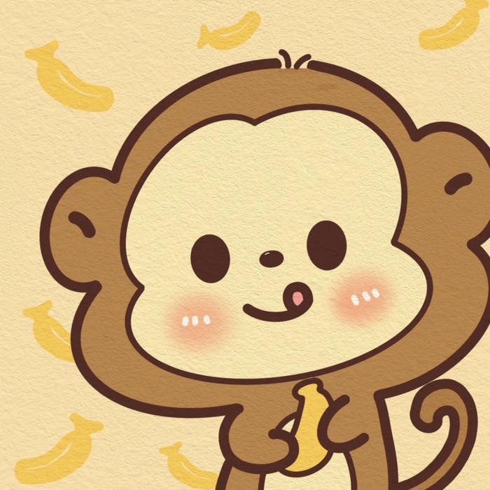 Ảnh khỉ chibi cute với biểu cảm tinh nghịch đáng yêu