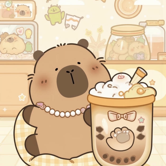 Bức ảnh capybara chibi nhỏ xíu nhìn muốn ôm