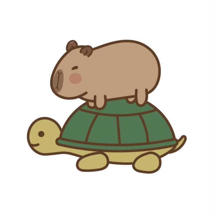 Bức ảnh capybara chibi phong cách nhẹ nhàng