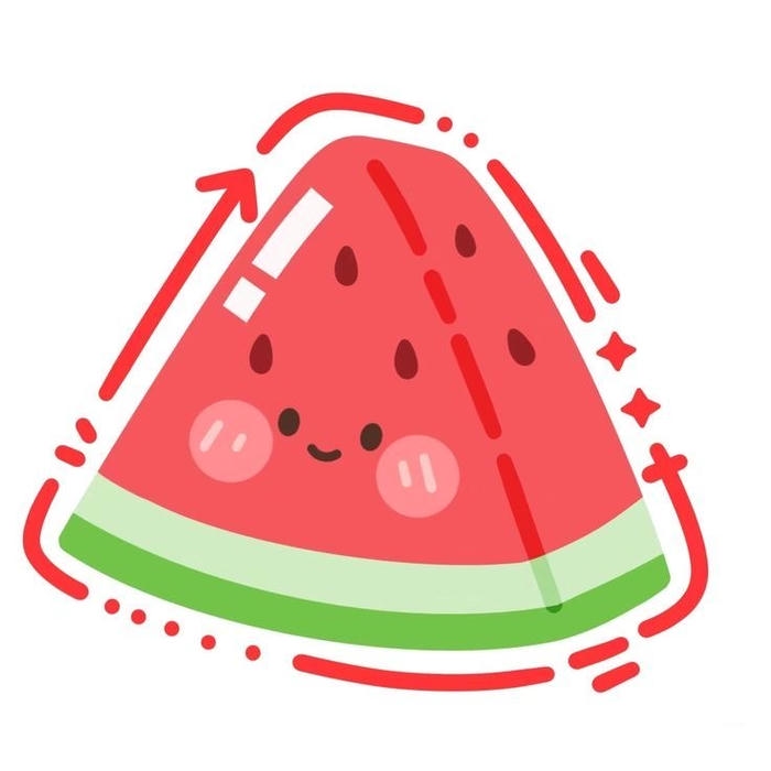 Bức ảnh dưa hấu chibi nhí nhảnh đáng yêu