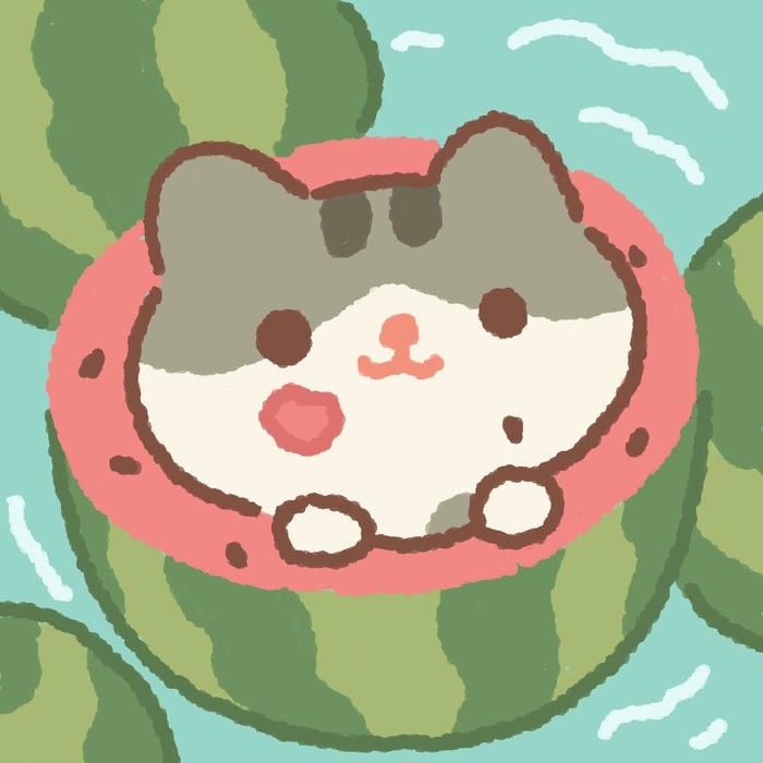 Bức ảnh dưa hấu chibi sinh động vui nhộn