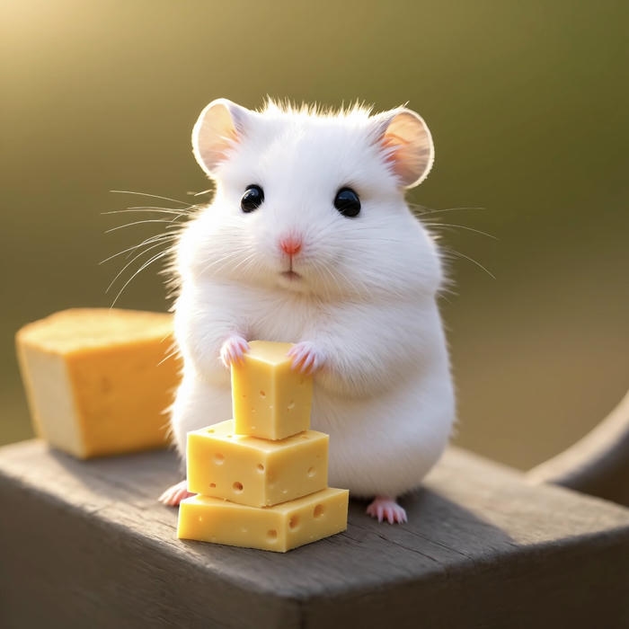 Bức ảnh hamster chibi với dáng nhí nhảnh